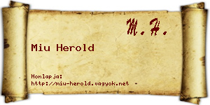 Miu Herold névjegykártya